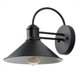 Industrial Style Retro Conical Iron Waterproof Outdoor Wall Lamp Exterior Porch Sconce