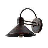 Industrial Style Retro Conical Iron Waterproof Outdoor Wall Lamp Exterior Porch Sconce