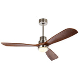 Modern Wood Blade LED Ceiling Fan Lamp with Remote Control and Intelligent Dimming Frequency Conversion