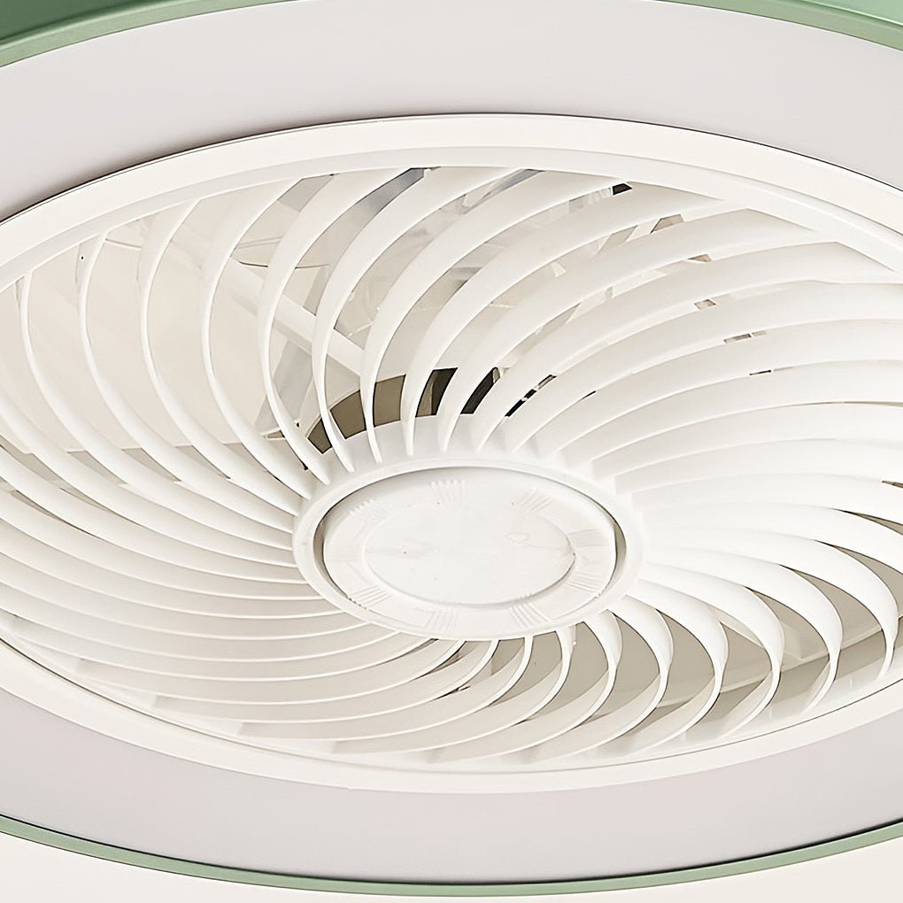 Modern Bladeless Ceiling Fan with LED Light and Smart App Remote Control Inverter Motor for Bedroom