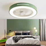 Modern Bladeless Ceiling Fan with LED Light and Smart App Remote Control Inverter Motor for Bedroom