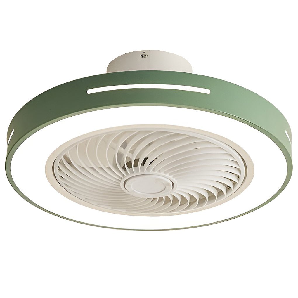 Modern Bladeless Ceiling Fan with LED Light and Smart App Remote Control Inverter Motor for Bedroom