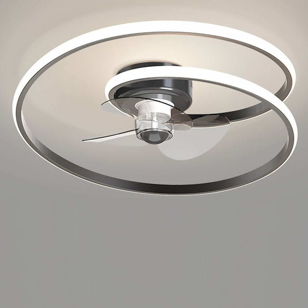 Modern 20 Inch LED Ceiling Fan Light with Inverter Motor and Remote Control Stepless Dimming