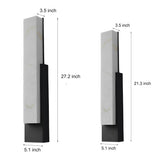 IP54 Waterproof Modern LED Outdoor Wall Light Sconce Black Stainless Steel Imitation Marble