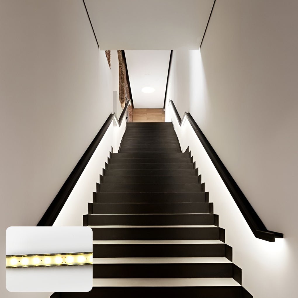 IP68 Waterproof LED Stair Step Lights Aluminum Outdoor Guardrail Under Tread Strip Lighting