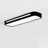 Modern 19 Inch Long Oval LED Flush Mount Ceiling Light Minimalist Rectangular Metal Fixture for Home