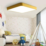 Modern Square LED Flush Mount Ceiling Light Minimalist Metal Fixture for Bedroom and Living Room