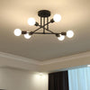 Modern 6 Light Globe Sputnik Semi Flush Mount Ceiling Light Fixture for Living Room Bedroom