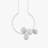 Iridescent Glass Globe Chandelier Circular Bubble Pendant Light Modern Interior Hanging Lamp