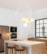 Iridescent Glass Globe Chandelier Circular Bubble Pendant Light Modern Interior Hanging Lamp