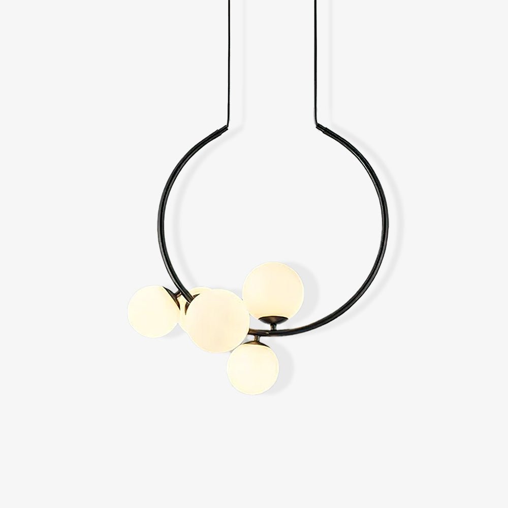 Iridescent Glass Globe Chandelier Circular Bubble Pendant Light Modern Interior Hanging Lamp