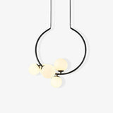 Iridescent Glass Globe Chandelier Circular Bubble Pendant Light Modern Interior Hanging Lamp