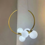Iridescent Glass Globe Chandelier Circular Bubble Pendant Light Modern Interior Hanging Lamp
