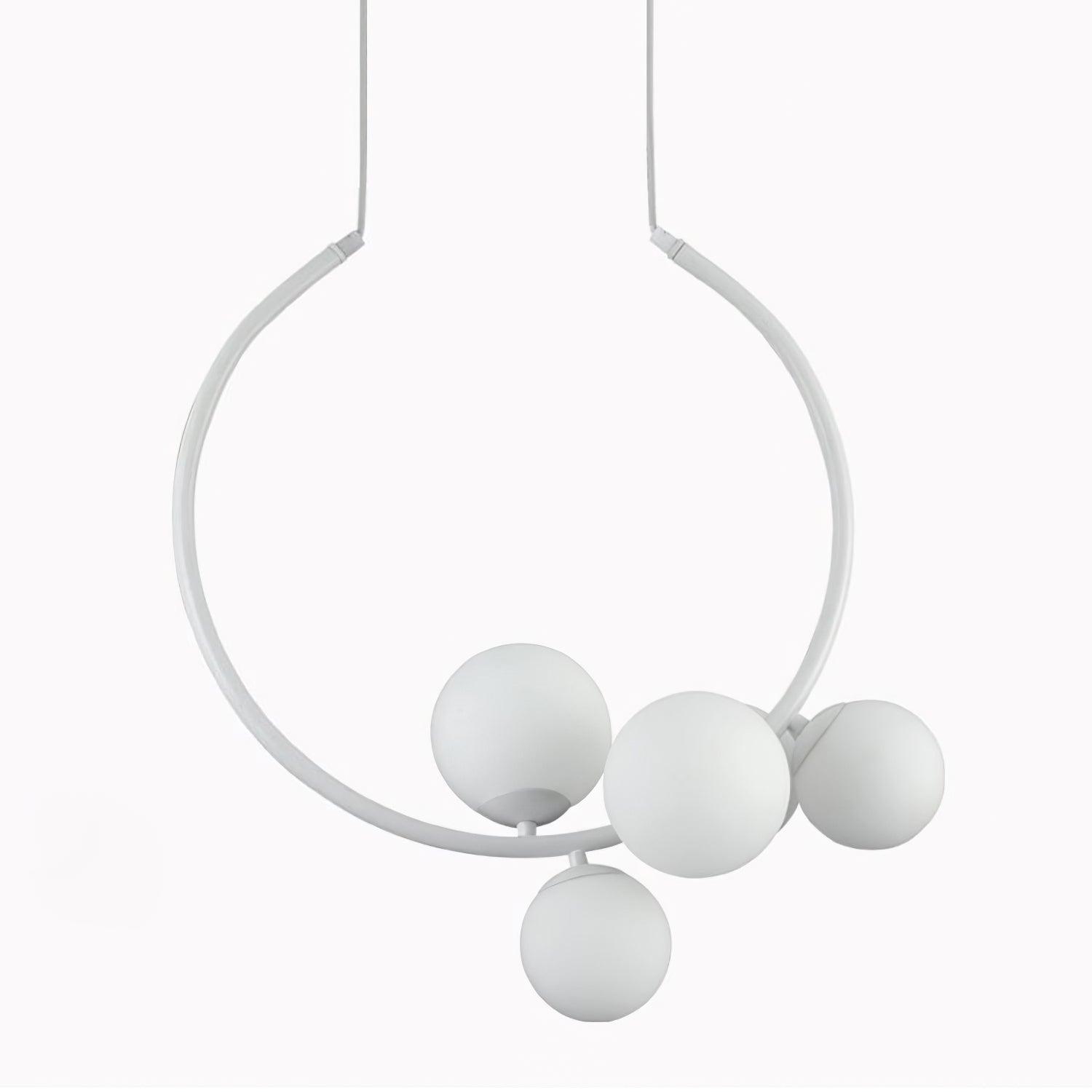Iridescent Glass Globe Chandelier Circular Bubble Pendant Light Modern Interior Hanging Lamp