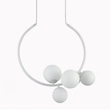 Iridescent Glass Globe Chandelier Circular Bubble Pendant Light Modern Interior Hanging Lamp