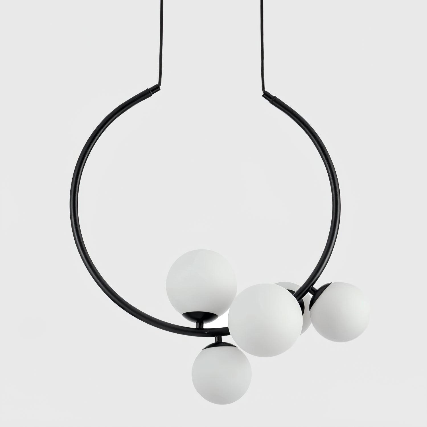Iridescent Glass Globe Chandelier Circular Bubble Pendant Light Modern Interior Hanging Lamp