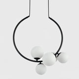Iridescent Glass Globe Chandelier Circular Bubble Pendant Light Modern Interior Hanging Lamp