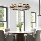 Irregular Cognac Glass Stone Pendant Light Modern Creative Chandelier for Dining Room