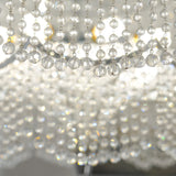 Italian Style Crystal Tassel Pagoda Chandelier Chrome Pendant Light with 3 Color Dimming
