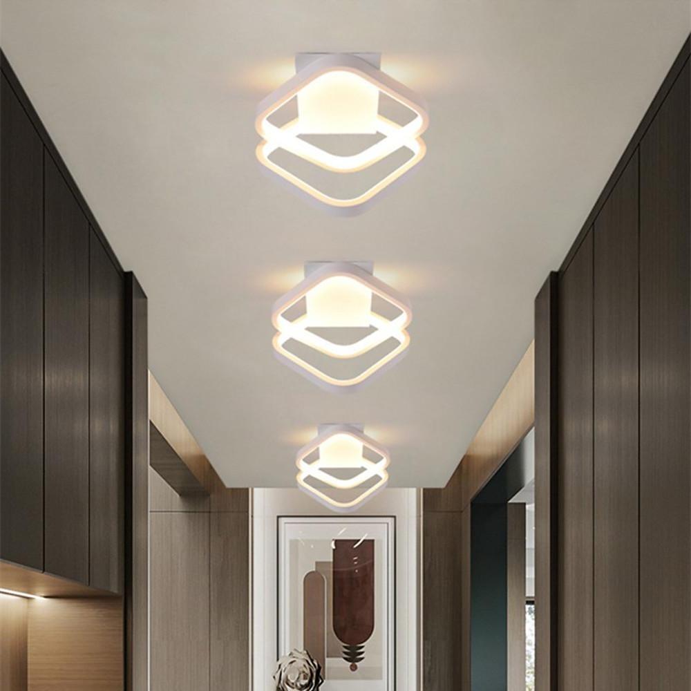 Minimalist Geometric LED Flush Mount Ceiling Light for Modern Hallways and Bedrooms