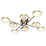 Modern Nordic Geometric Crystal LED Flush Mount Ceiling Light for Luxury Living Room Decor