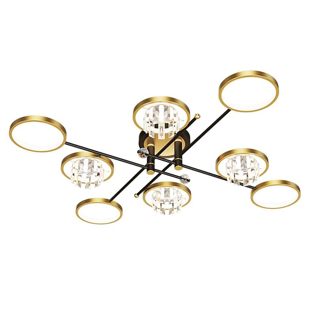 Modern Nordic Geometric Crystal LED Flush Mount Ceiling Light for Luxury Living Room Decor