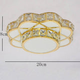 Modern Flower Crystal LED Flush Mount Ceiling Light for Entryway and Hallway Decor