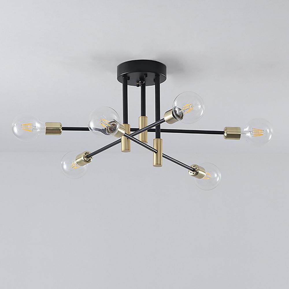 Modern 6 Light Sputnik Flush Mount Ceiling Light Nordic Glass Shade Chandelier for Living Room