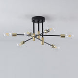 Modern 6 Light Sputnik Flush Mount Ceiling Light Nordic Glass Shade Chandelier for Living Room