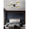 Geometric Multi Circle LED Flush Mount Ceiling Light Modern Black Industrial Chandelier Lighting