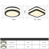Geometric Round LED Flush Mount Ceiling Light Fixture with Three Color Temperatures