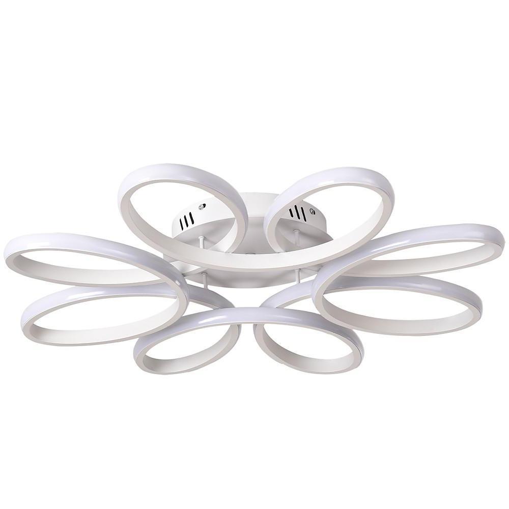 Modern Flower Shaped Dimmable LED Flush Mount Ceiling Light in White Finish for Home