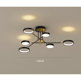 Modern Circular 8 Light LED Ceiling Fixture Nordic Flush Mount Chandelier for Living Room