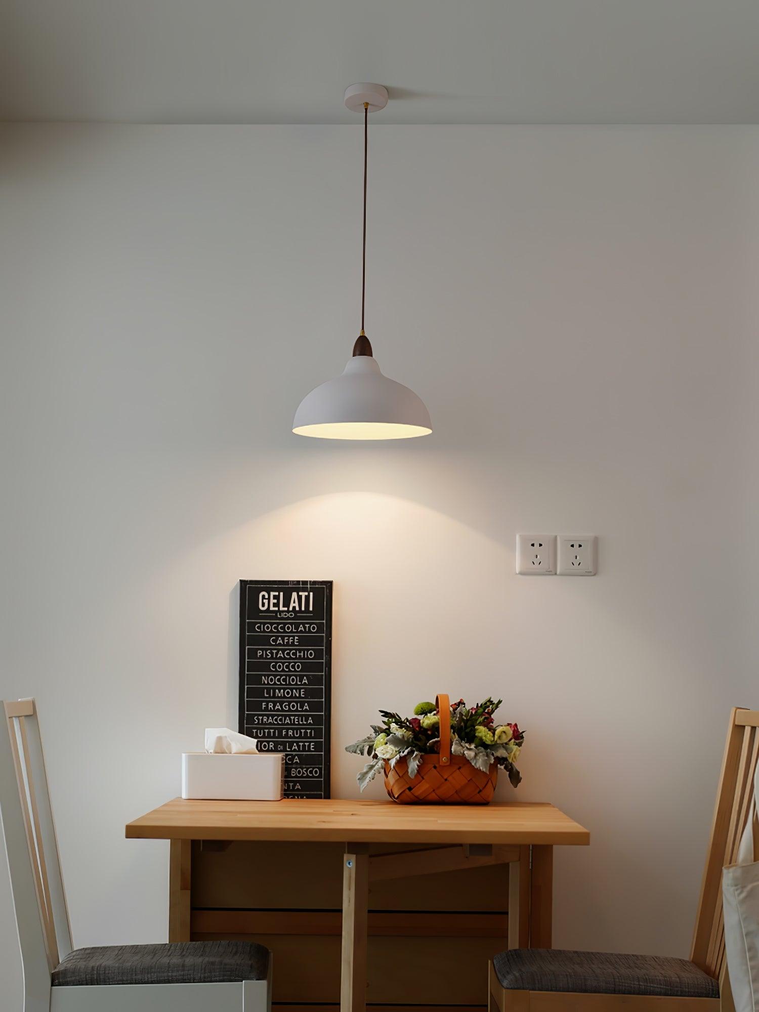 Japanese Style Natural Wood Pendant Light for Minimalist Interior Decor
