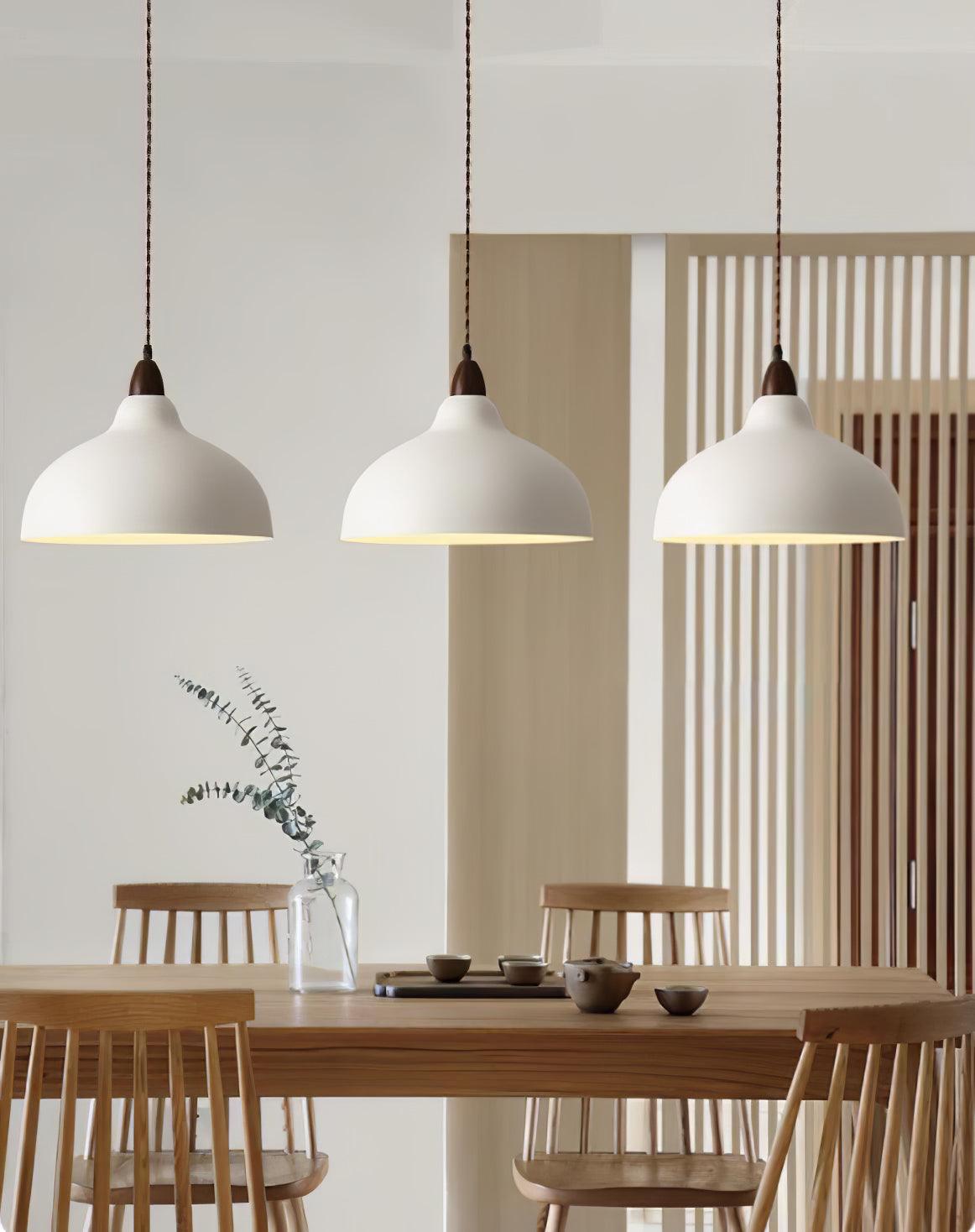 Japanese Style Natural Wood Pendant Light for Minimalist Interior Decor