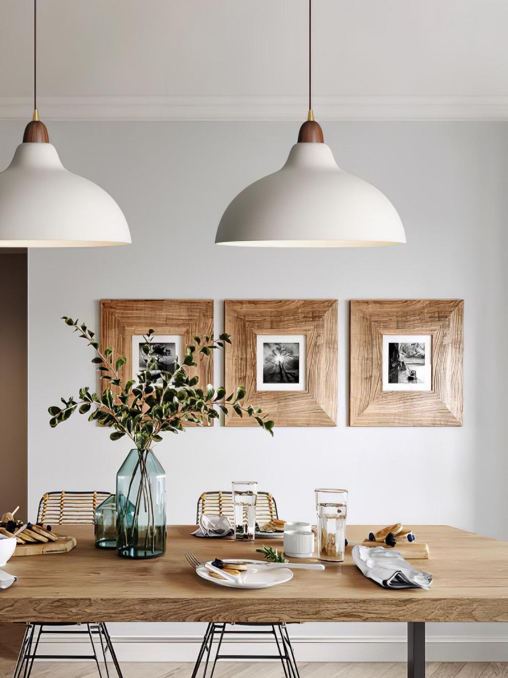 Japanese Style Natural Wood Pendant Light for Minimalist Interior Decor
