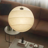 Japanese Style Wabi Sabi Silk Fabric Ball Chandelier Modern LED Pendant Light for Dining Room