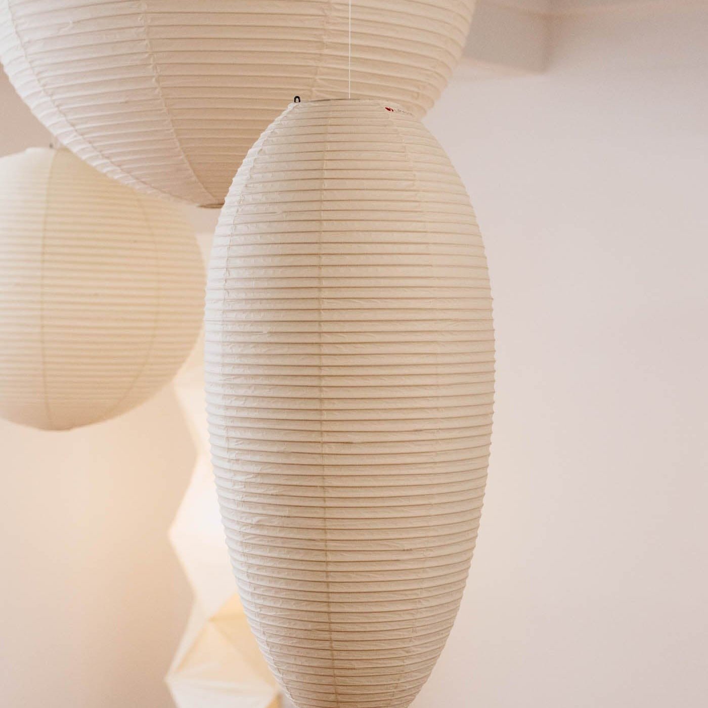 Japanese Style Washi Paper Chestnut Pendant Light Mulberry Paper Hanging Lamp for Modern Living Room