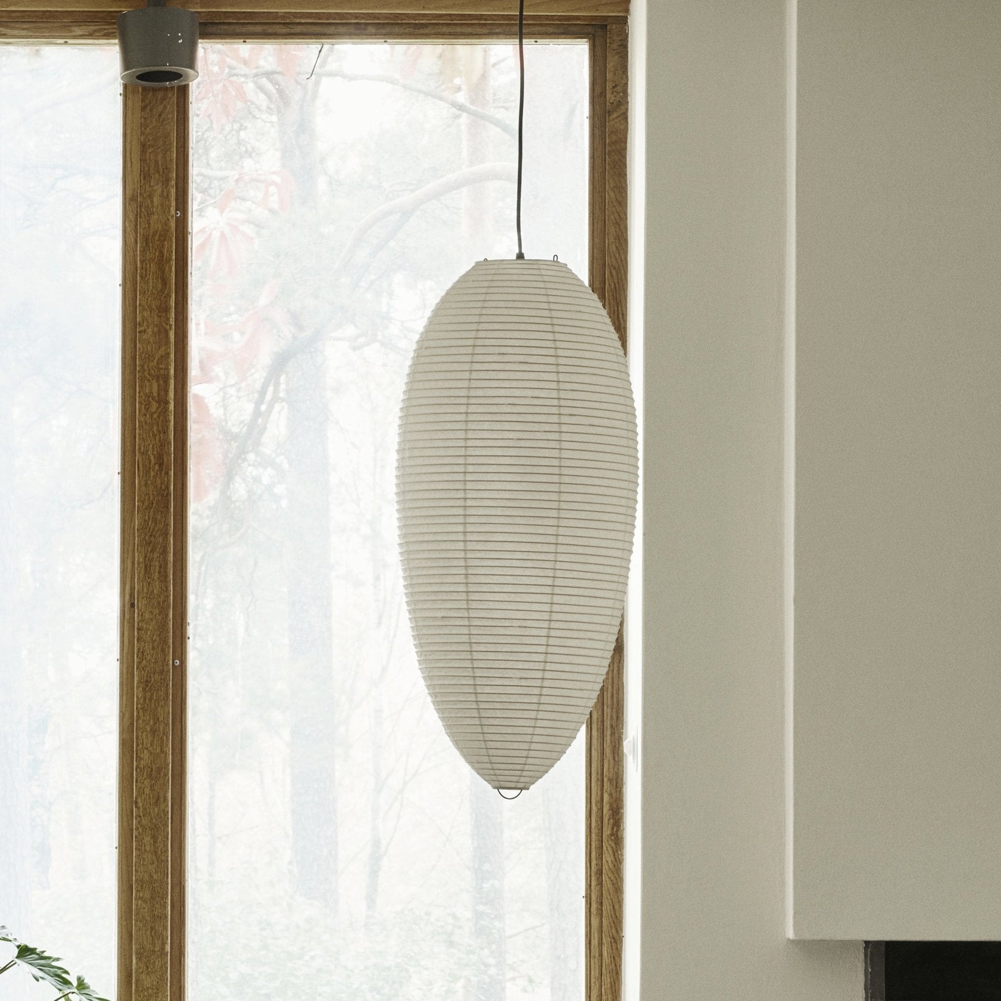 Japanese Style Washi Paper Chestnut Pendant Light Mulberry Paper Hanging Lamp for Modern Living Room