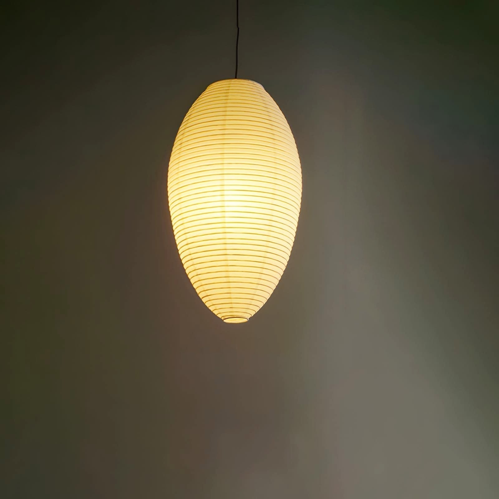 Japanese Style Washi Paper Chestnut Pendant Light Mulberry Paper Hanging Lamp for Modern Living Room