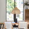 Japanese Style Woven Rattan Chandelier Rustic Modern Wicker Pendant Light for Dining Room
