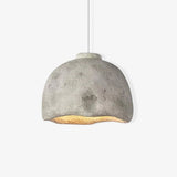 Japanese Wabi Sabi Resin Bell Pendant Light Minimalist Texture Hanging Ceiling Fixture for Dining Room