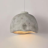 Japanese Wabi Sabi Resin Bell Pendant Light Minimalist Texture Hanging Ceiling Fixture for Dining Room