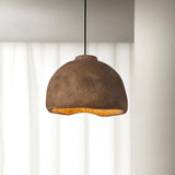 Japanese Wabi Sabi Resin Bell Pendant Light Minimalist Texture Hanging Ceiling Fixture for Dining Room