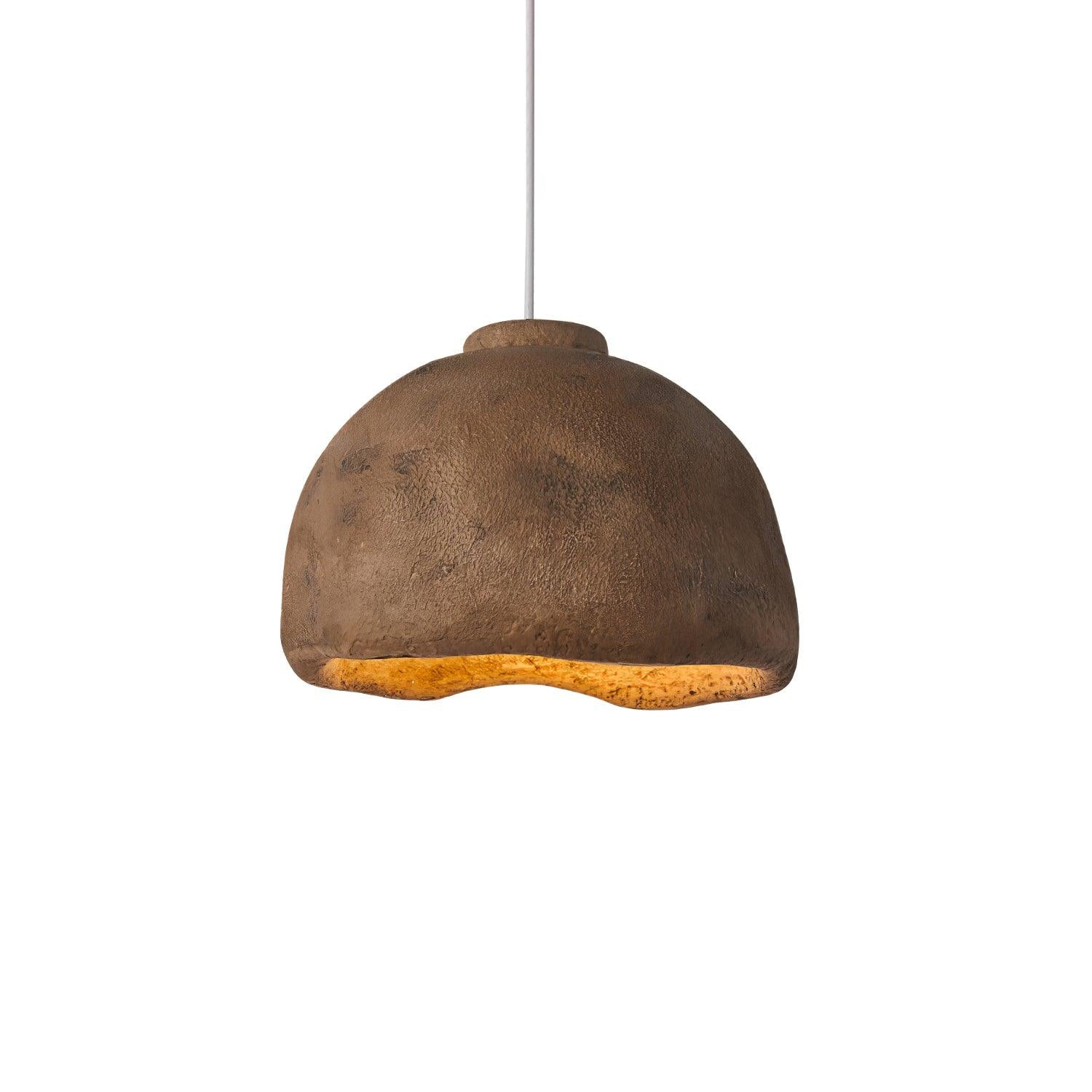 Japanese Wabi Sabi Resin Bell Pendant Light Minimalist Texture Hanging Ceiling Fixture for Dining Room