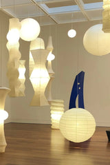 Japanese Washi Paper Hanging Pendant Light Handcrafted Mulberry Paper Swag Lamp for Modern Interiors