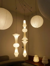 Japanese Washi Paper Hanging Pendant Light Handcrafted Mulberry Paper Swag Lamp for Modern Interiors