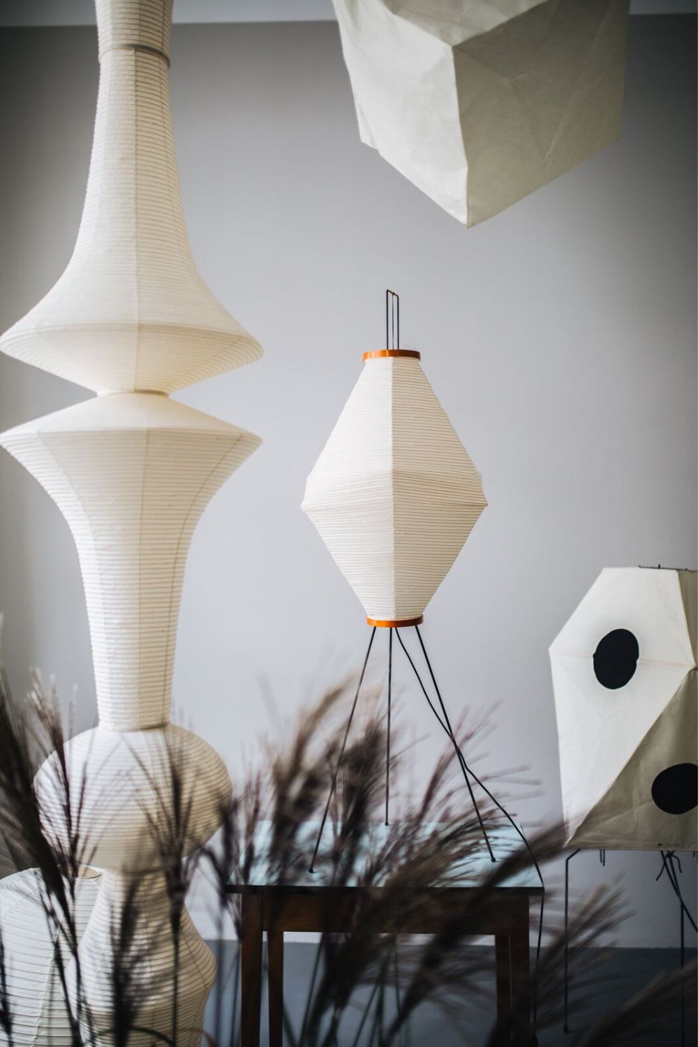 Japanese Washi Paper Hanging Pendant Light Handcrafted Mulberry Paper Swag Lamp for Modern Interiors
