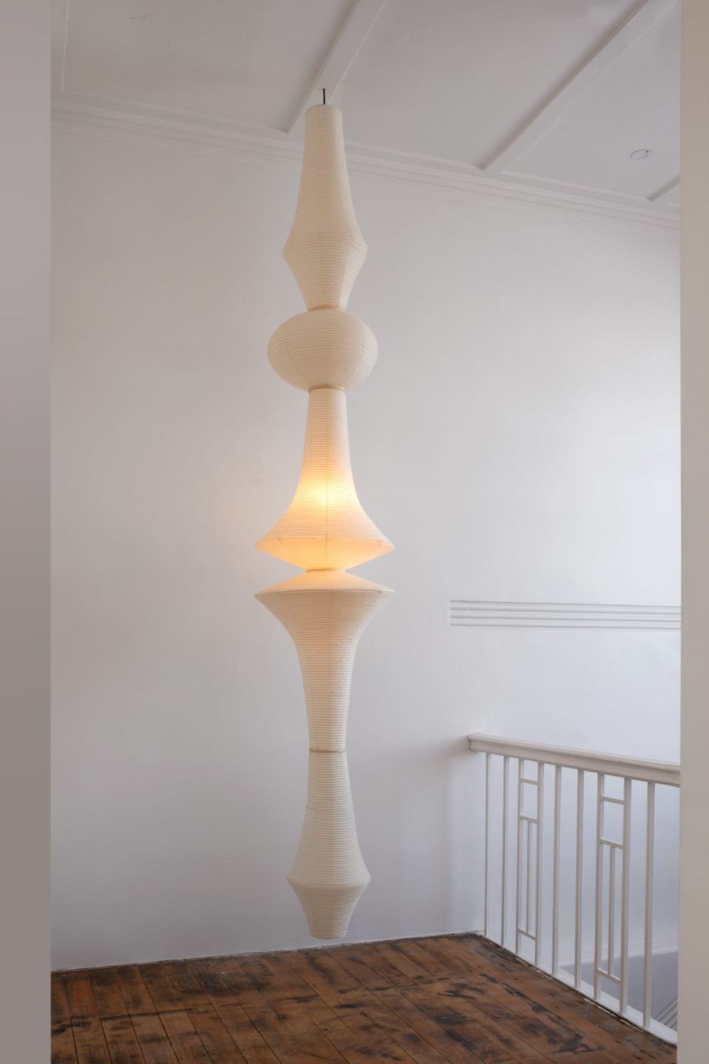 Japanese Washi Paper Hanging Pendant Light Handcrafted Mulberry Paper Swag Lamp for Modern Interiors