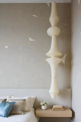 Japanese Washi Paper Hanging Pendant Light Handcrafted Mulberry Paper Swag Lamp for Modern Interiors